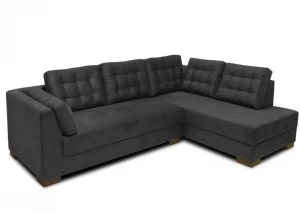 Sofá de Canto 5 Lugares 2,78m x 1,85m Chaise Lado Direito - PROMOÇÃO VELUDO  